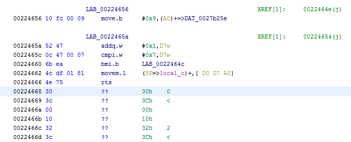 Screenshot showing code start after scrolling up